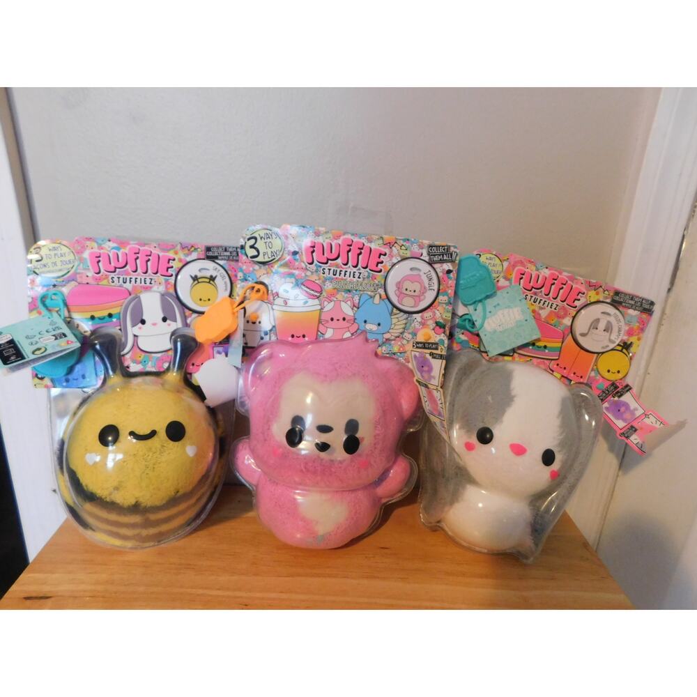 Fluffie Stuffiez Bee, Small Plush Dog ,Monkey-Jungle Collectible Plush  NIP